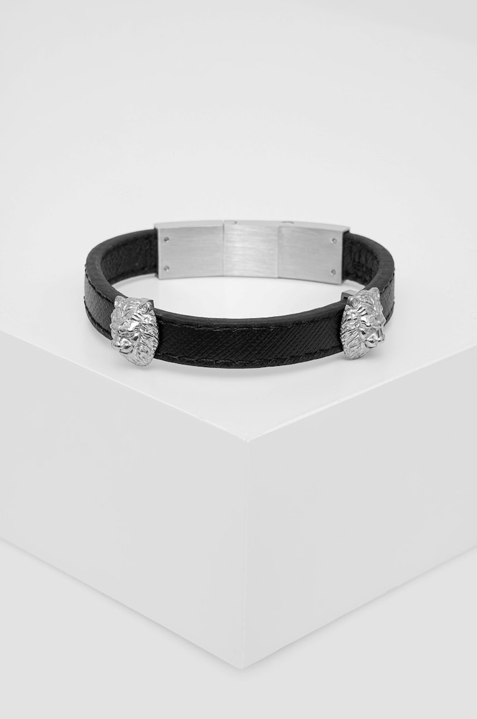 Guess bransoletka skórzana JUMB01.311JW srebrny AW25
