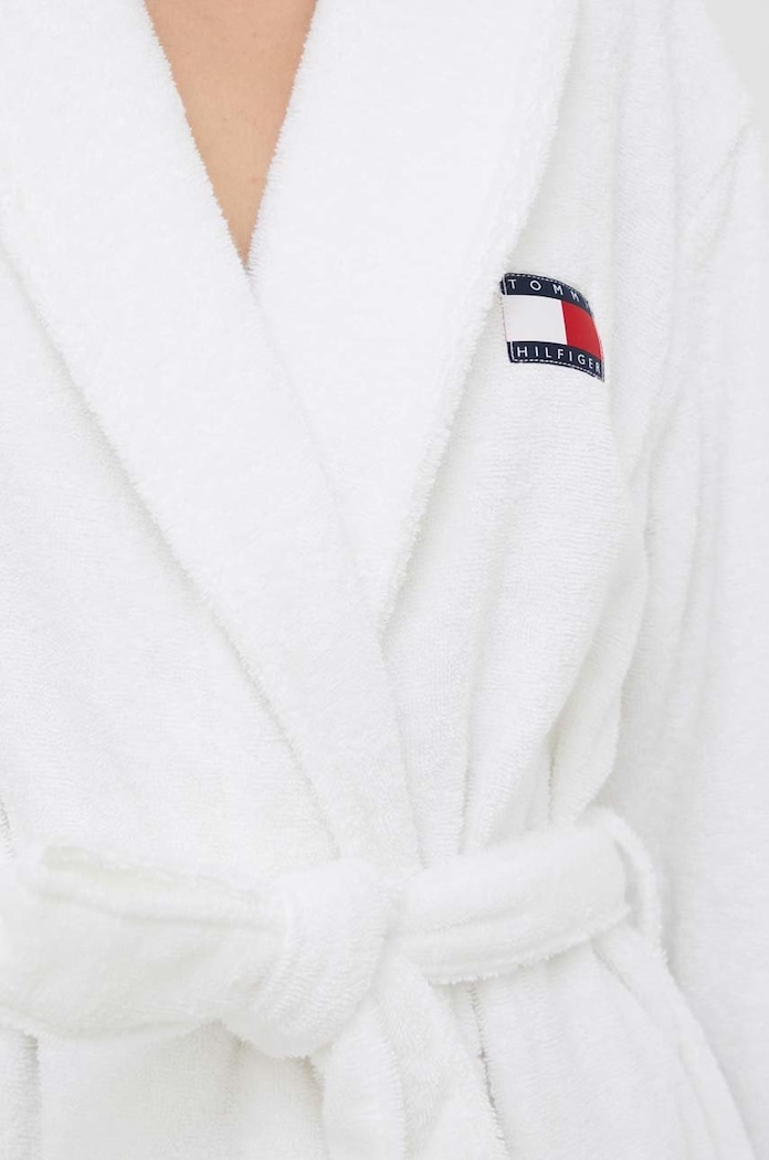 Tommy Hilfiger halat de baie din bumbac UW0UW02902.PPYY alb