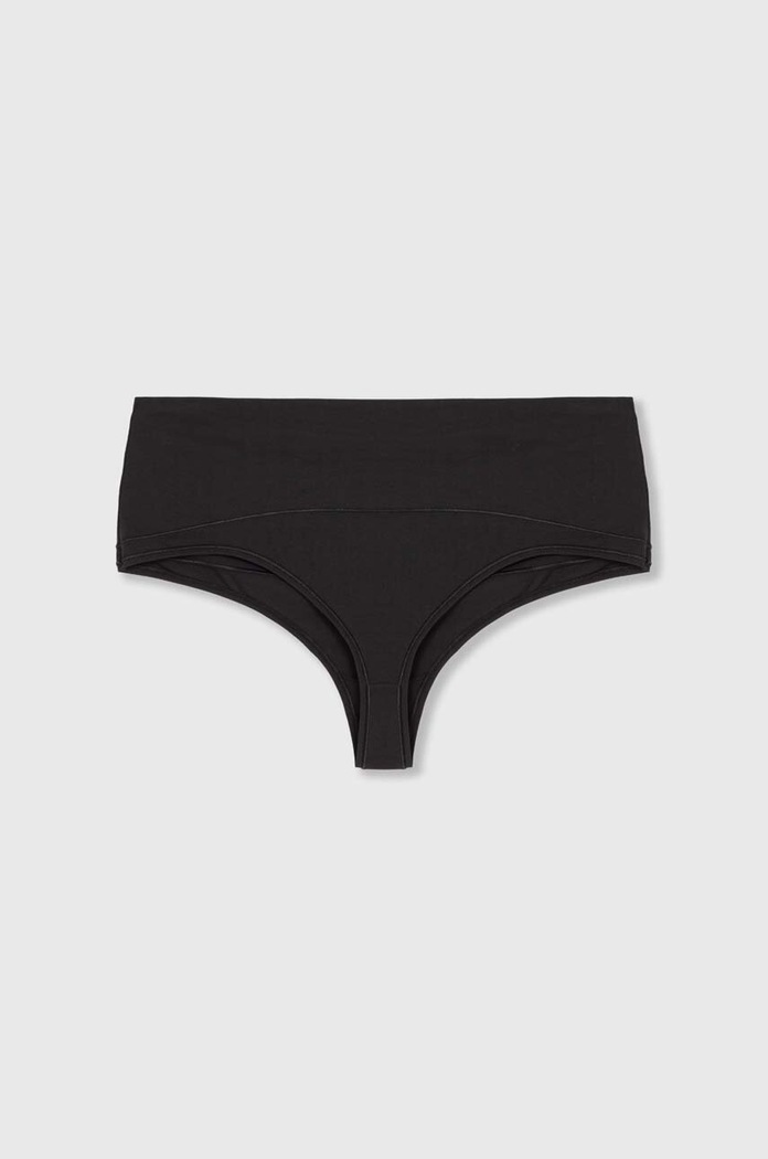 Spanx stringi modelujące Cotton Comfort Thong dzianina czarny 40052R