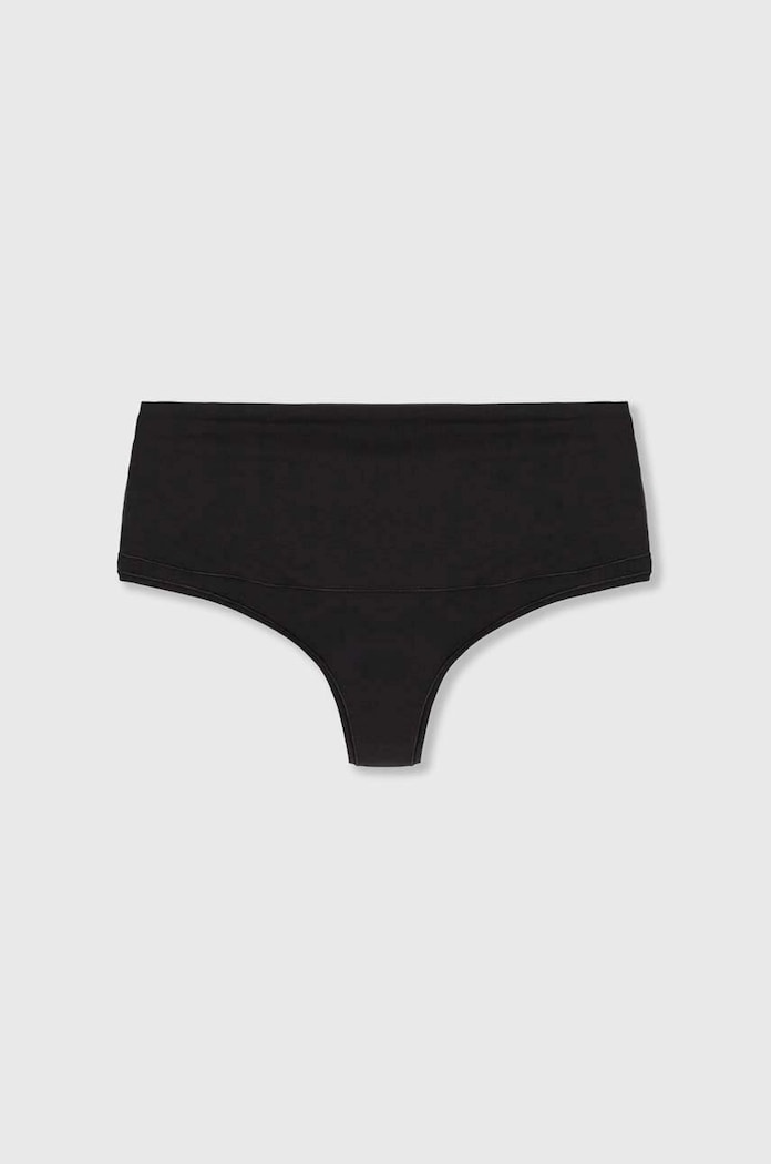 Spanx stringi modelujące Cotton Comfort Thong 40052R czarny AA00