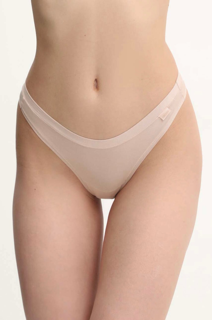 Dkny stringi dzianina beżowy DK8381