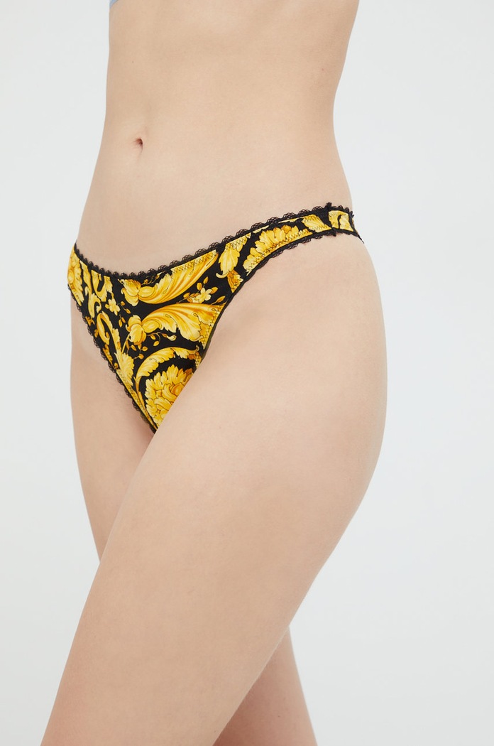 Versace stringi tkanina żółty 1000601