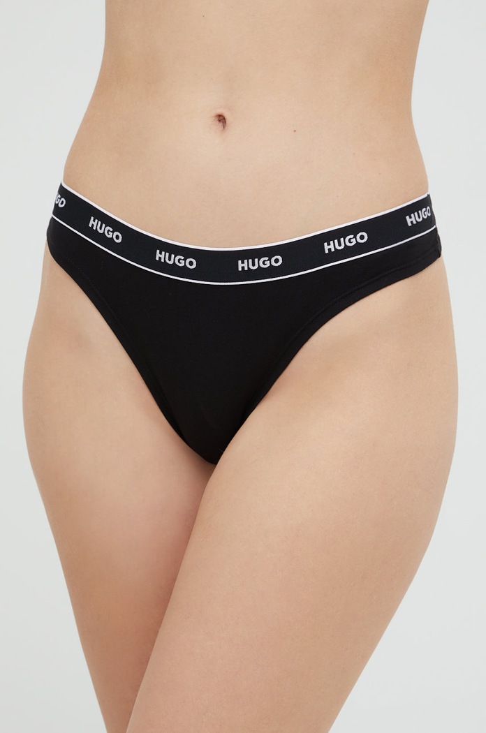HUGO stringi (3-pack) 50469681 dzianina czarny 50469681