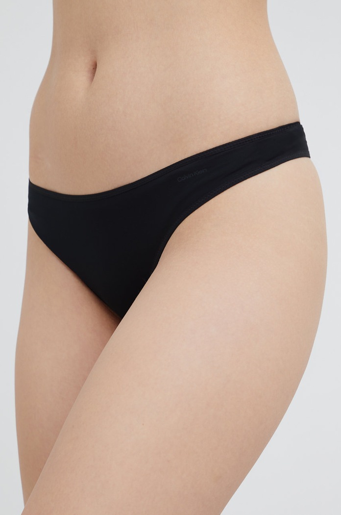 Calvin Klein Underwear tanga sima fekete 000QF6816E.PPYY