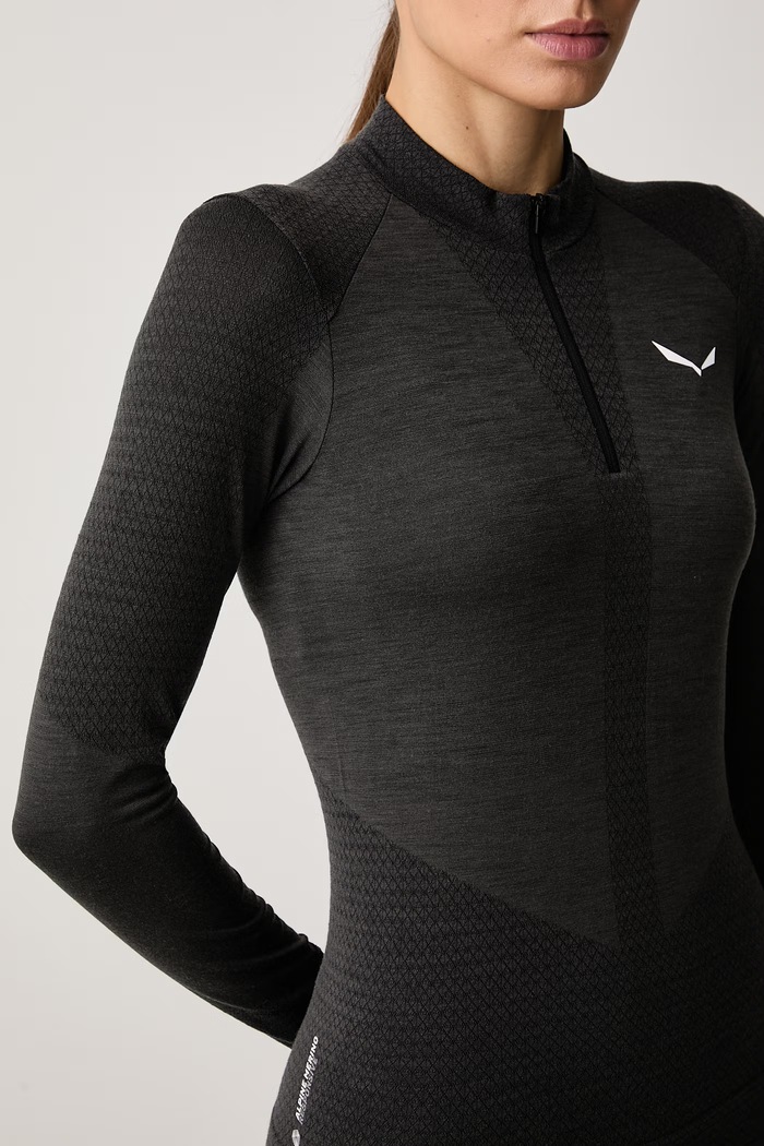 Longsleeve termoaktywny damski z wełną Zebru Medium Salewa 00.0000027968 szary