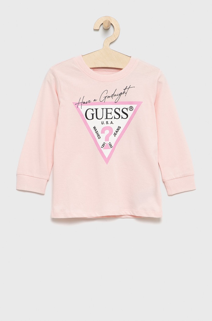 Guess piżama dziecięca H1BJ08.K8HM0 różowy AW22