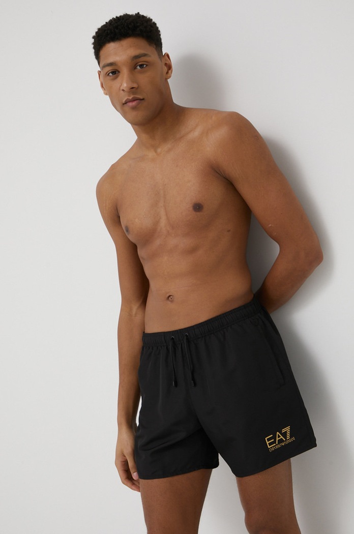 Плувни шорти EA7 Emporio Armani изчистен черен 902000.CC721