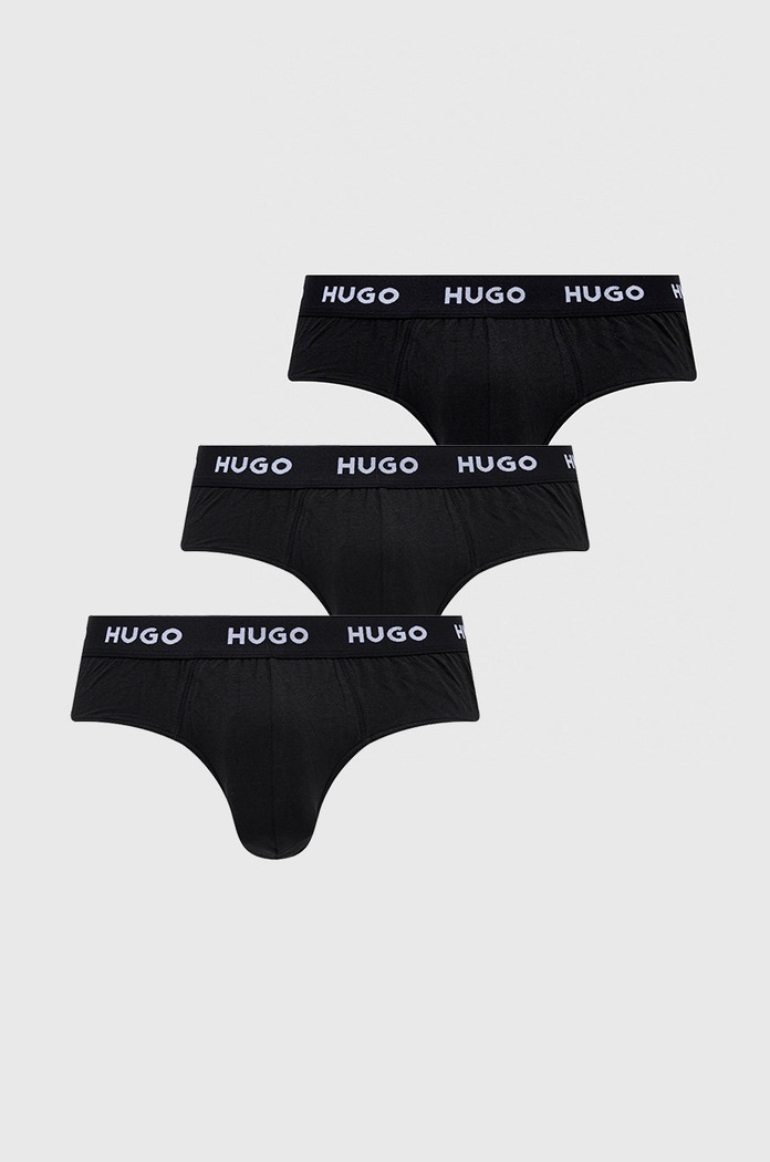 Сліпи HUGO (3-pack) HIPBRIEF TRIPLETPACK трикотаж чорний 50469763