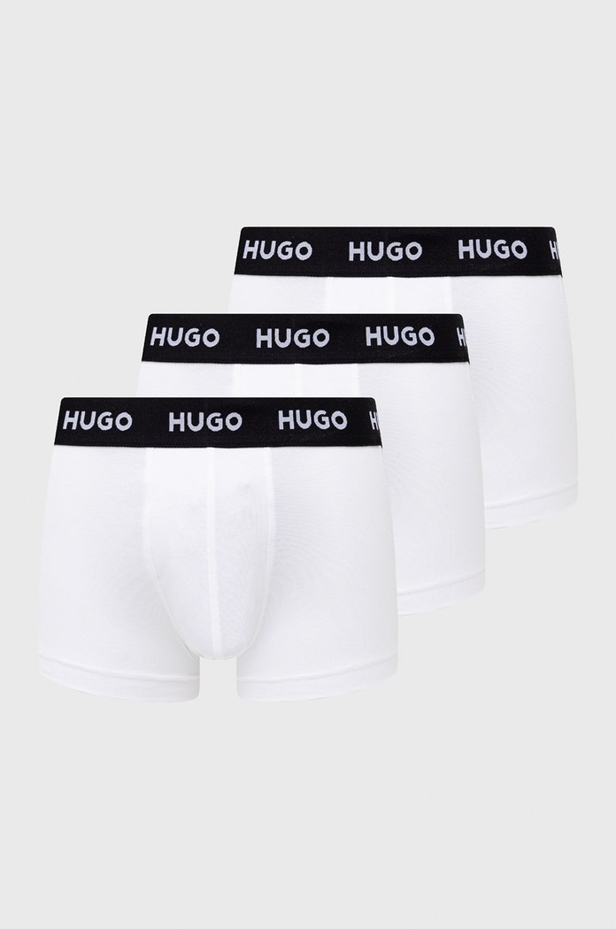 Boxerky HUGO TRUNK TRIPLET PACK (3-pack) pletenina bílá 50469786