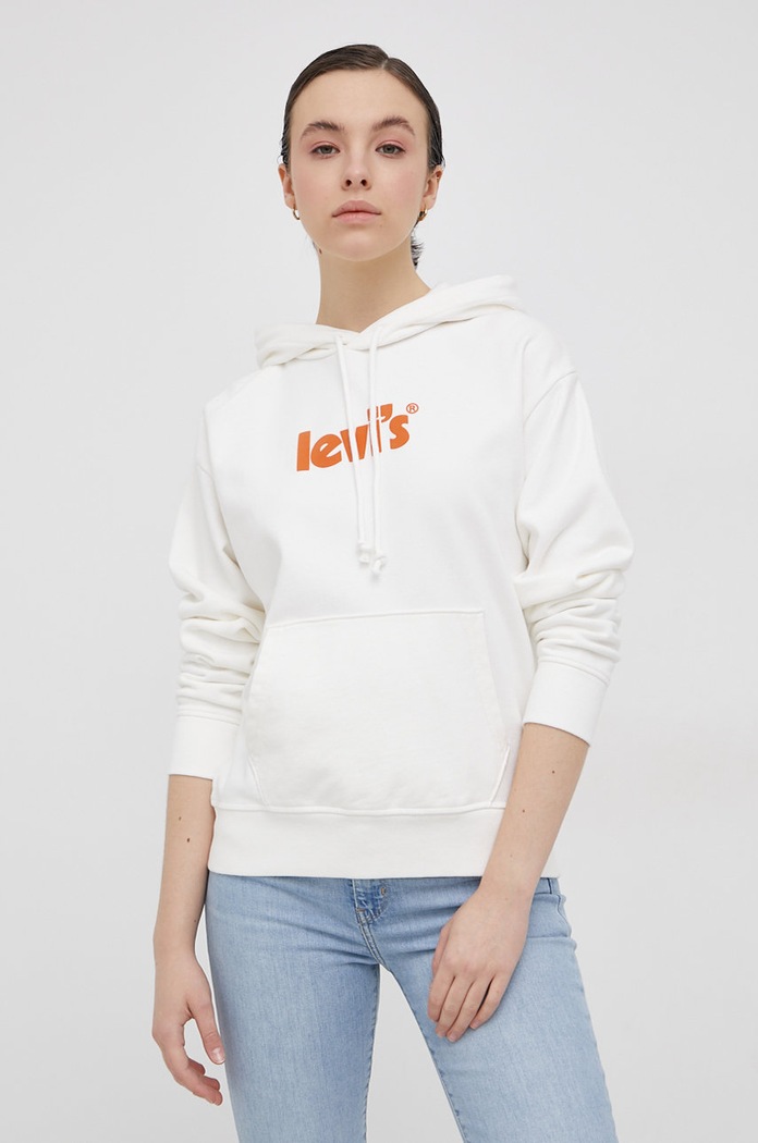 Bavlnená mikina Levi's biela 18487.0110