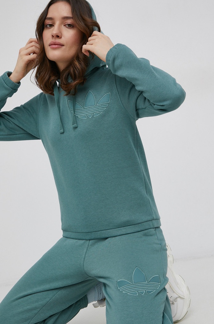 adidas Originals Bluza Trefoil Moments HE4733 bawełna turkusowy HE4733