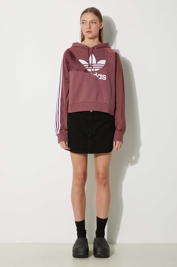 Хлопковая кофта adidas Originals HC7035 бордо SS22