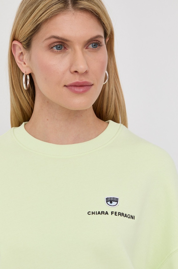 Chiara Ferragni bluza bawełniana zielony 72CBIT06