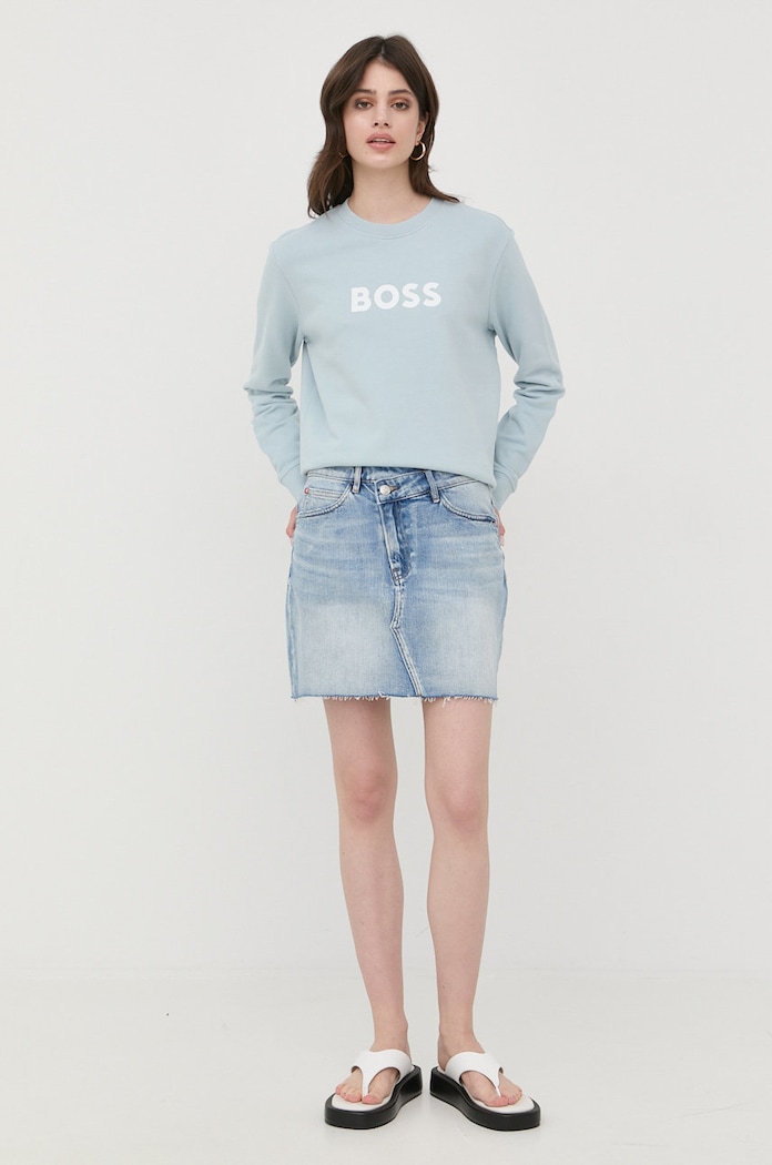 BOSS bluza bawełniana 50468357 nadruk niebieski 50468357