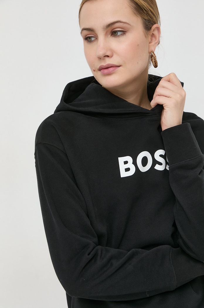 Bavlnená mikina BOSS čierna 50468367