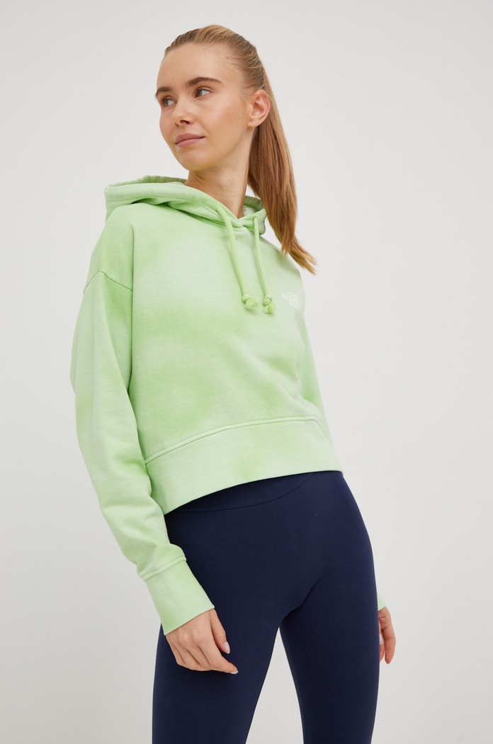 Суичър The North Face с качулка зелен NF0A5JA14Y81