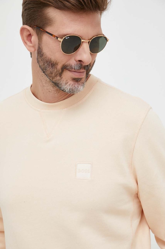Bavlněná mikina BOSS CASUAL oranžová 50468443