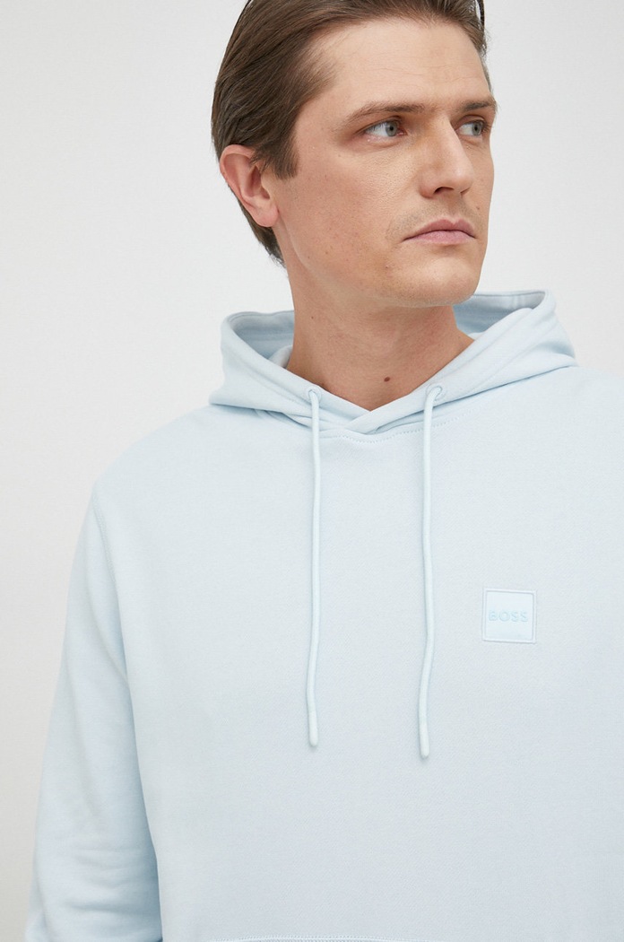 Bavlněná mikina BOSS CASUAL modrá 50468445