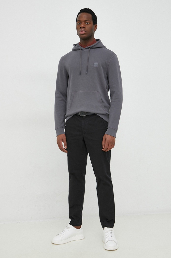 BOSS bluza bawełniana BOSS ORANGE 50468445 szary AA00