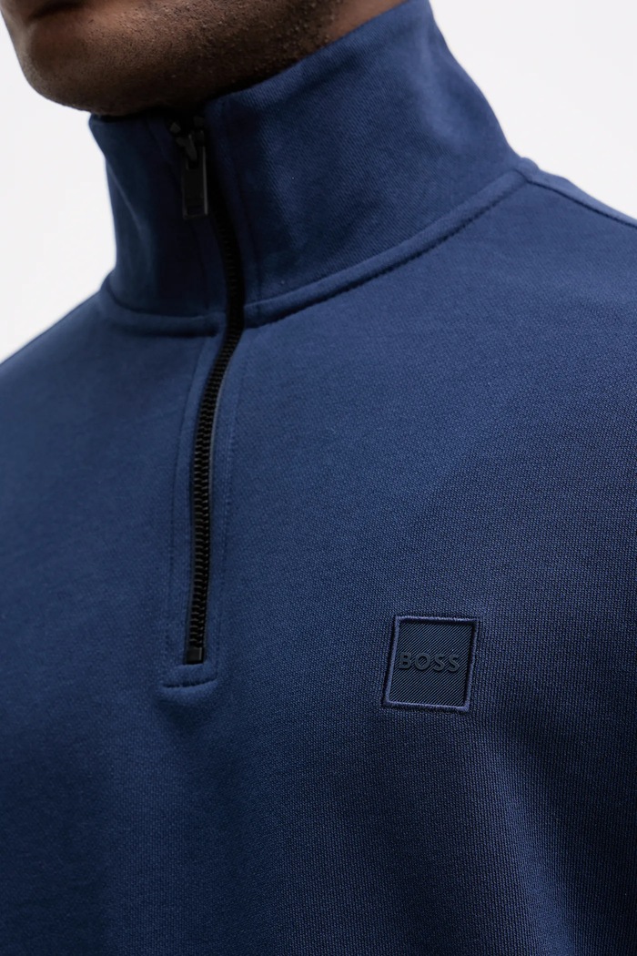 Βαμβακερή μπλούζα BOSS BOSS CASUAL San Jared-C 50468926 μπλε