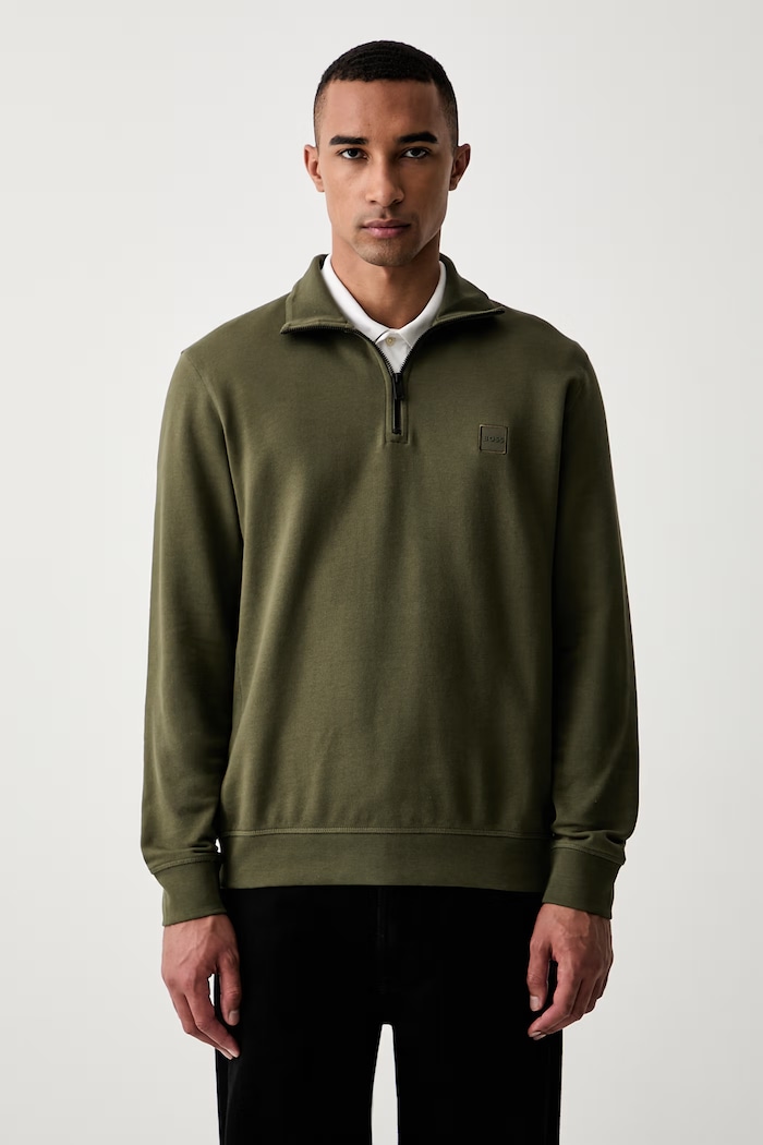 BOSS Orange bluza męska bawełniana Zetrust zielony 50468926