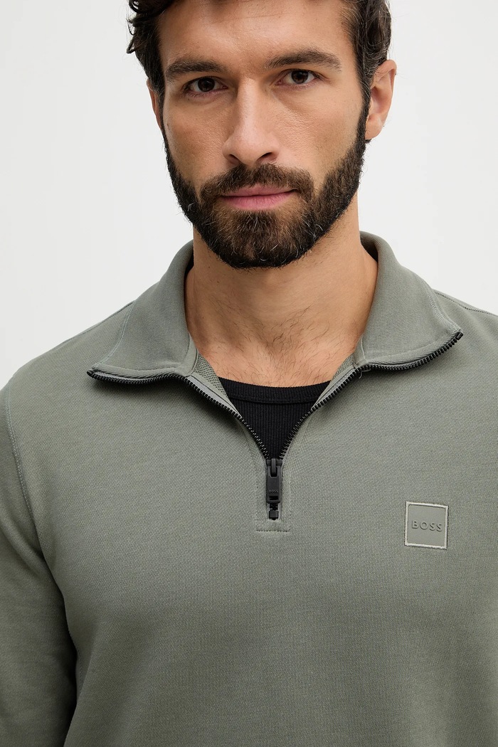 Βαμβακερή μπλούζα BOSS BOSS CASUAL πράσινο 50468926