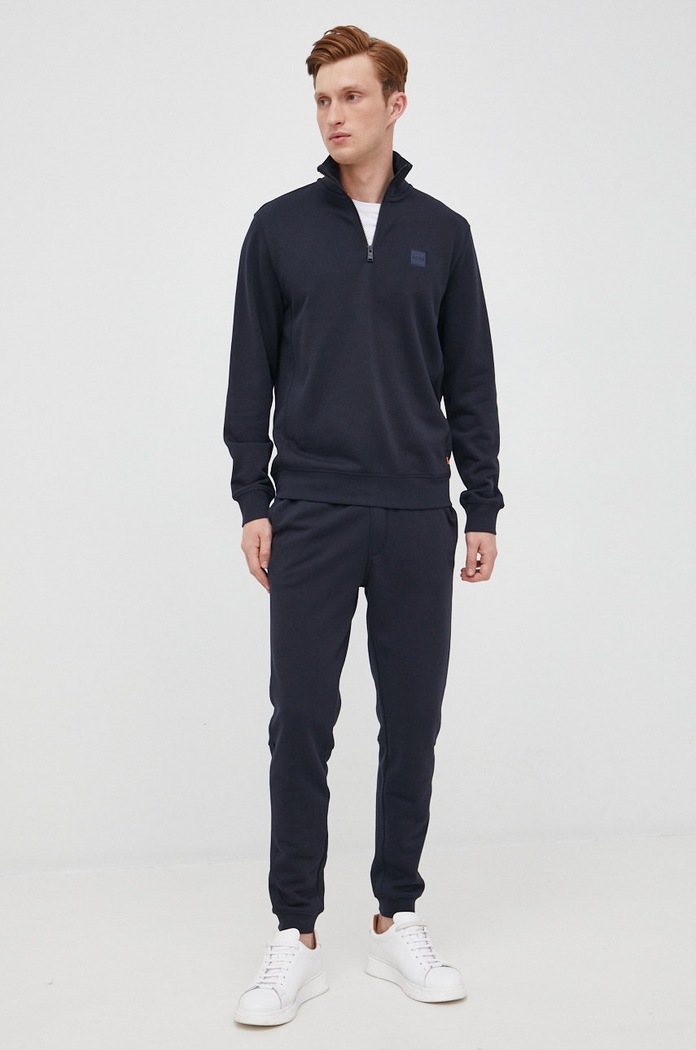 Βαμβακερή μπλούζα BOSS Boss Casual San Jared-C 50468926 σκούρο μπλε SS26