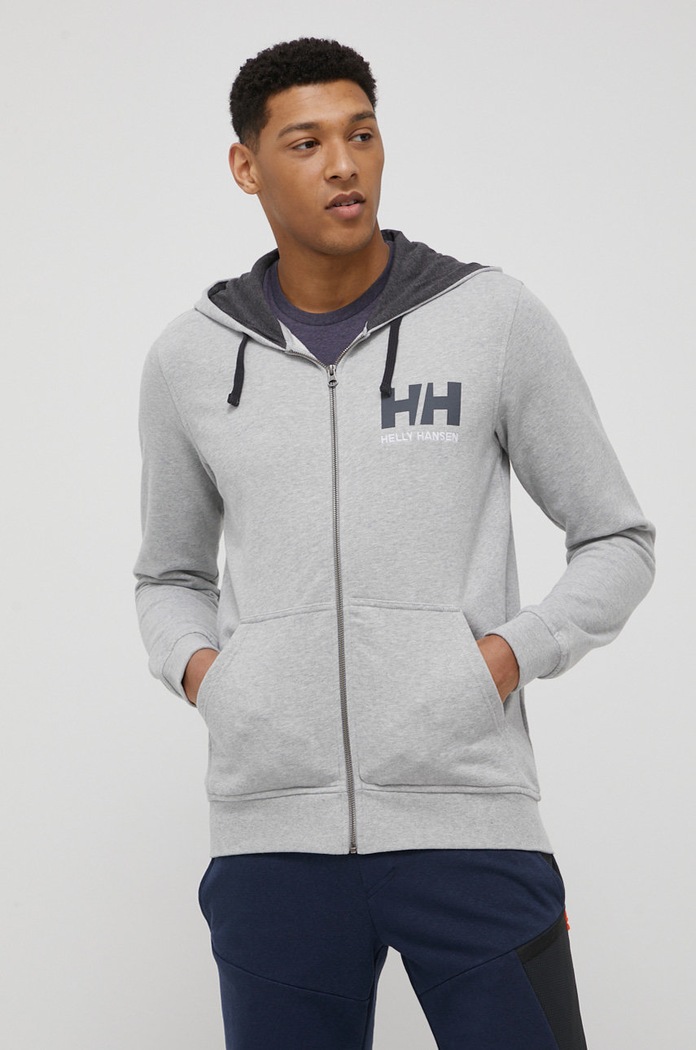 Helly Hansen bluza bawełniana nadruk szary 34163