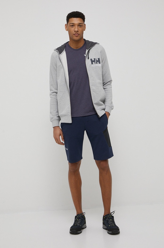 Helly Hansen bluza bawełniana 34163 szary SS24