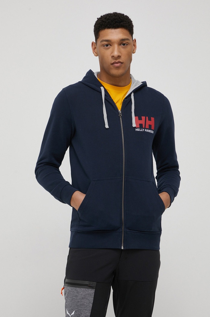 Bombažna mikica Helly Hansen Potisk mornarsko modra 34163