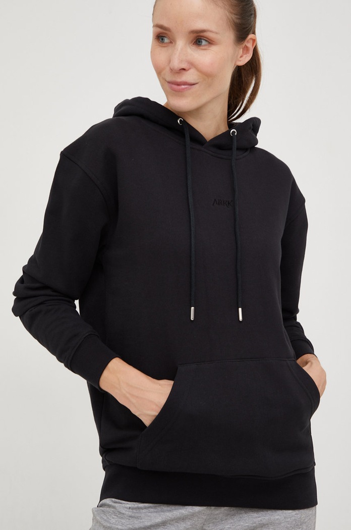 Arkk Copenhagen bluza bawełniana bawełna czarny AA5187.0099