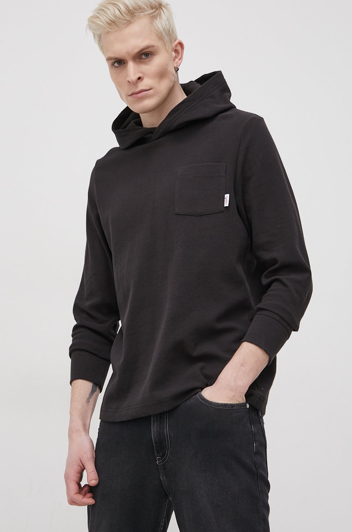 Pamučna dukserica Tommy Jeans pamuk crna DM0DM12465.PPYY