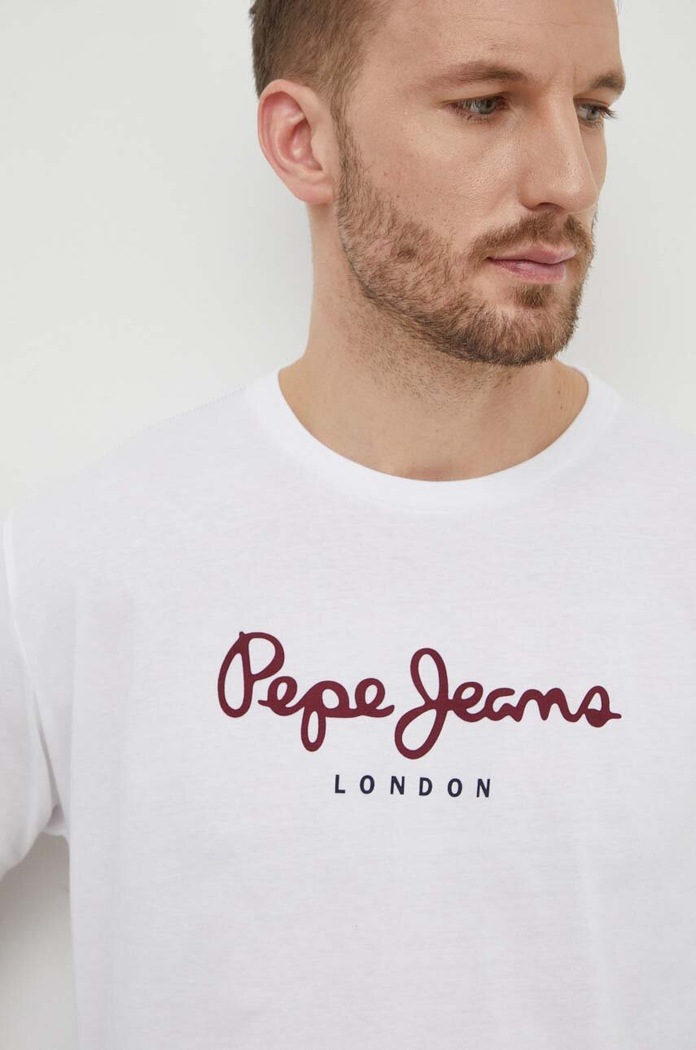 Bavlnené tričko s dlhým rukávom Pepe Jeans Eggo Long biela PM508209.800