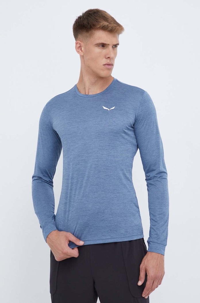 Salewa longsleeve sportowy Puez Melange pozostałe niebieski 00.0000027453