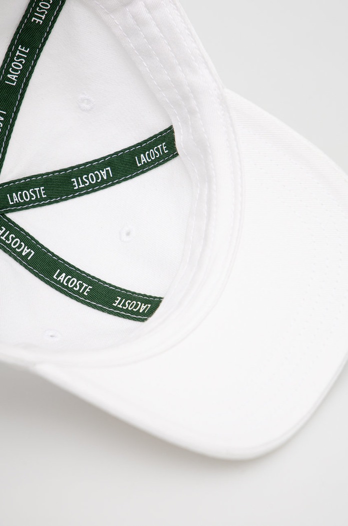 Czapka bawełniana dziecięca RK3106 Lacoste RK3106 biały
