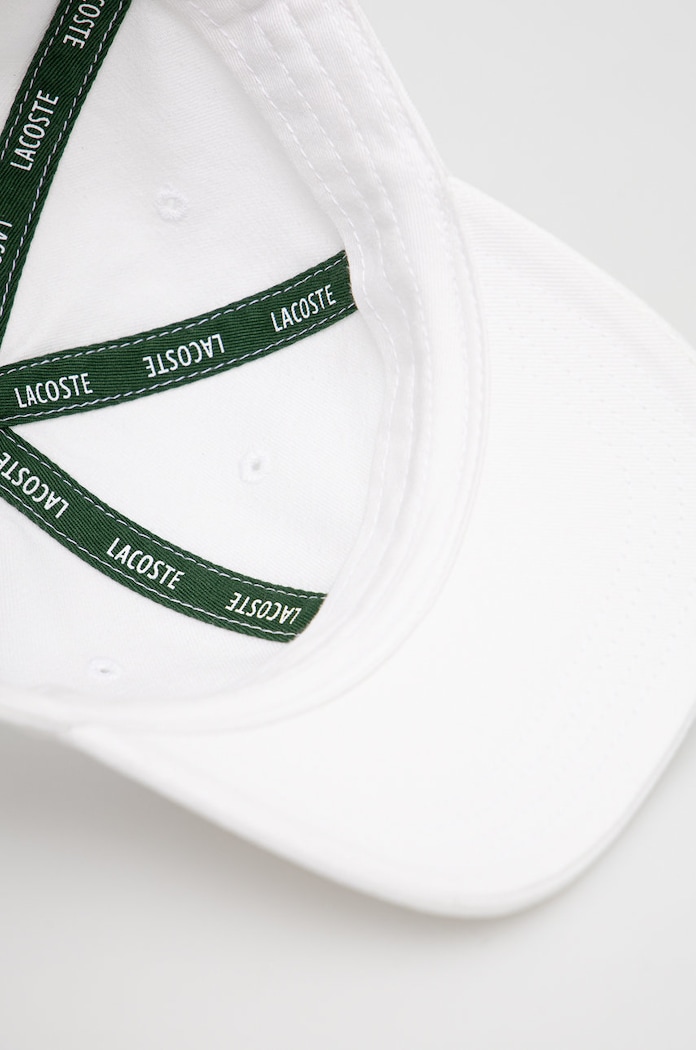 Czapka bawełniana dziecięca RK3106 Lacoste RK3106 biały