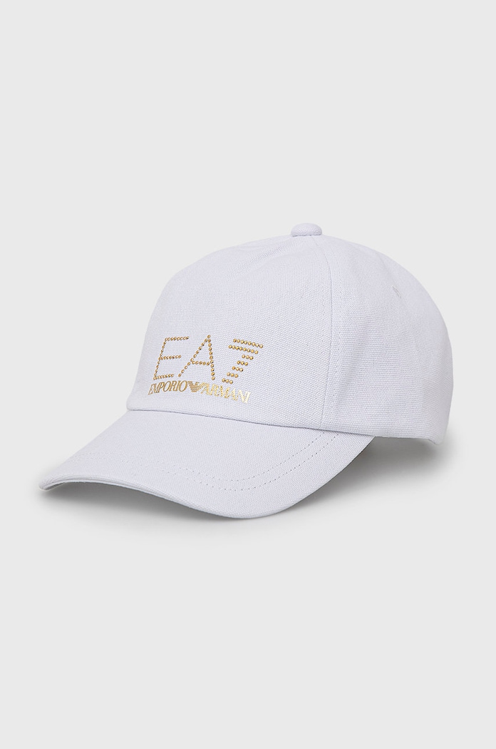 Памучна шапка EA7 Emporio Armani памук бял 285559.2R104