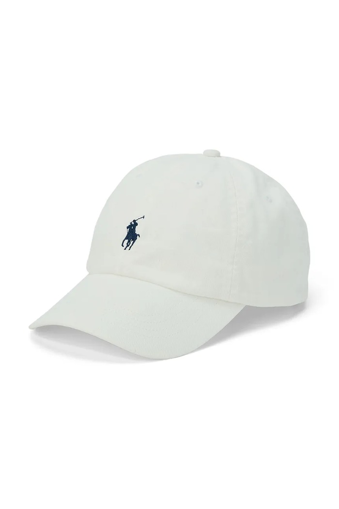 Bavlnená čiapka Polo Ralph Lauren nášivka biela 710667709008