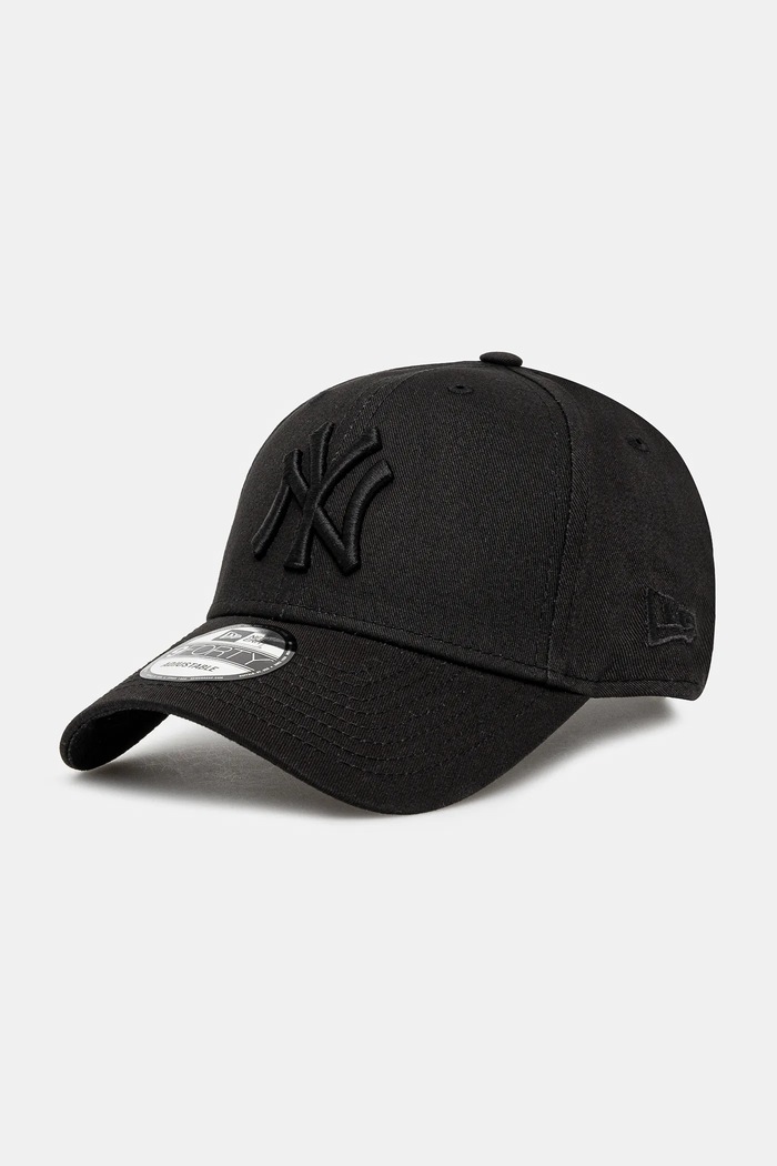 New Era βαμβακερό καπέλο LEAGUE ESSENTIAL 9TWENTY® απλικέ μαύρο 80468932.BLACK