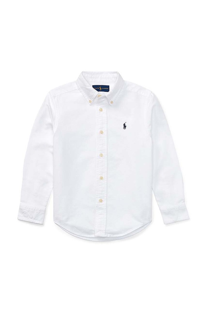 Polo Ralph Lauren camasa de bumbac pentru copii lung alb 322819238001