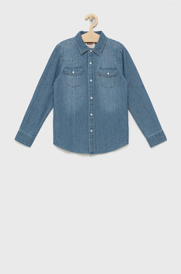 Levi's bombažna majica za otroke Dolg modra 9E6866.B.NOS