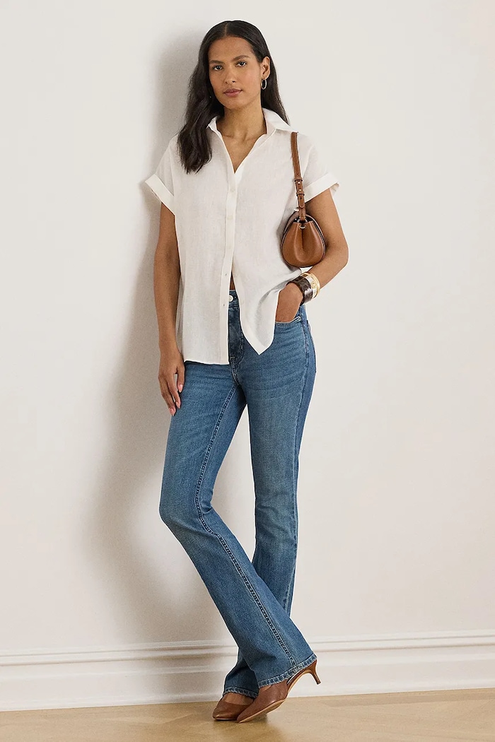 Oblečenie Ľanová košeľa Lauren Ralph Lauren 200699152001 biela