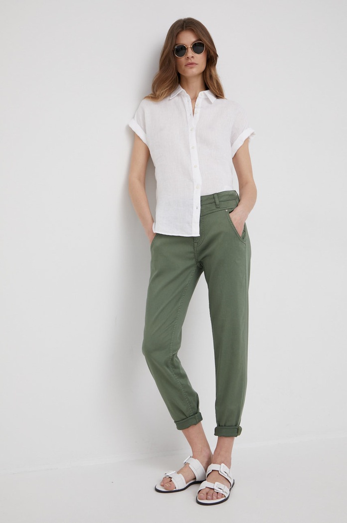 Oblečení Plátěná košile Lauren Ralph Lauren 200699152001 bílá
