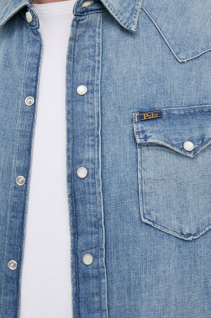 Τζιν πουκάμισο Polo Ralph Lauren 710703936001 μπλε SS22