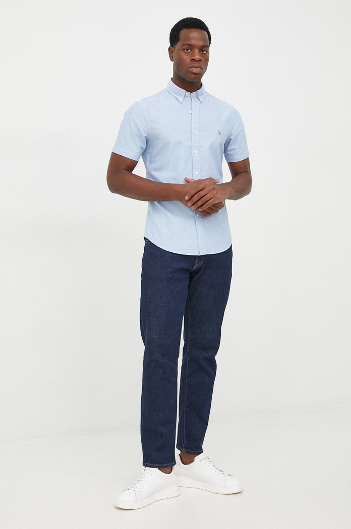 Odzież Polo Ralph Lauren koszula bawełniana 710787736001 niebieski