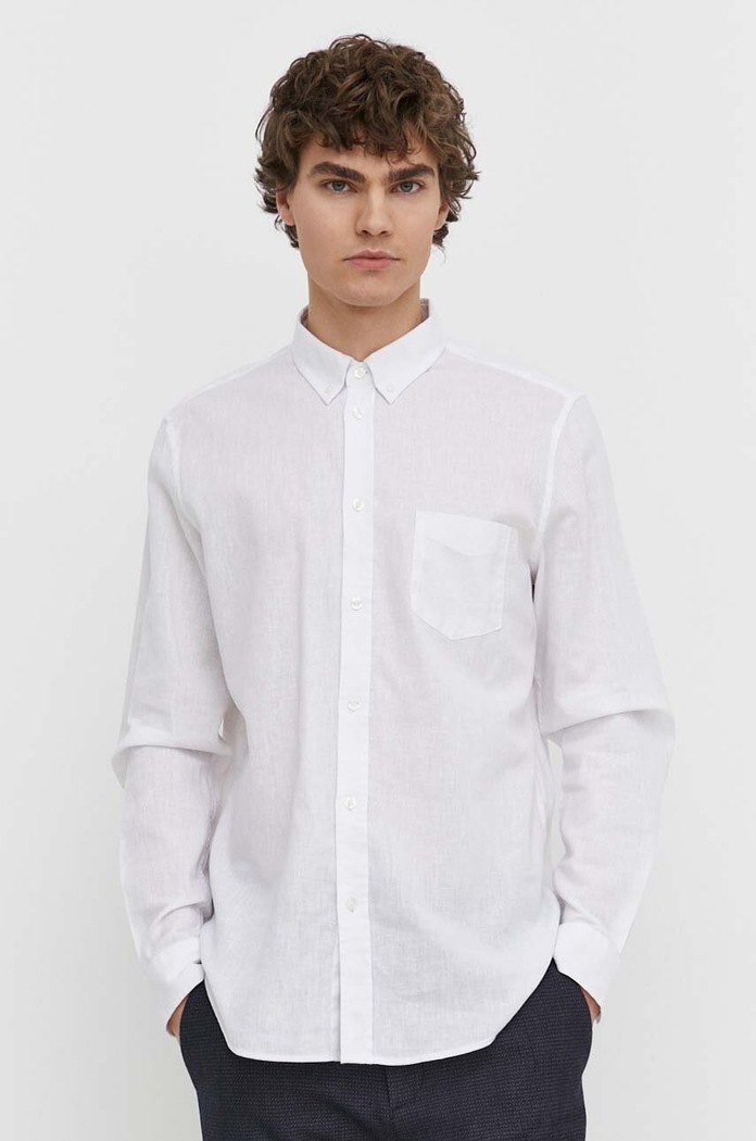 Сорочка з льону Samsoe Samsoe casual білий M20200043