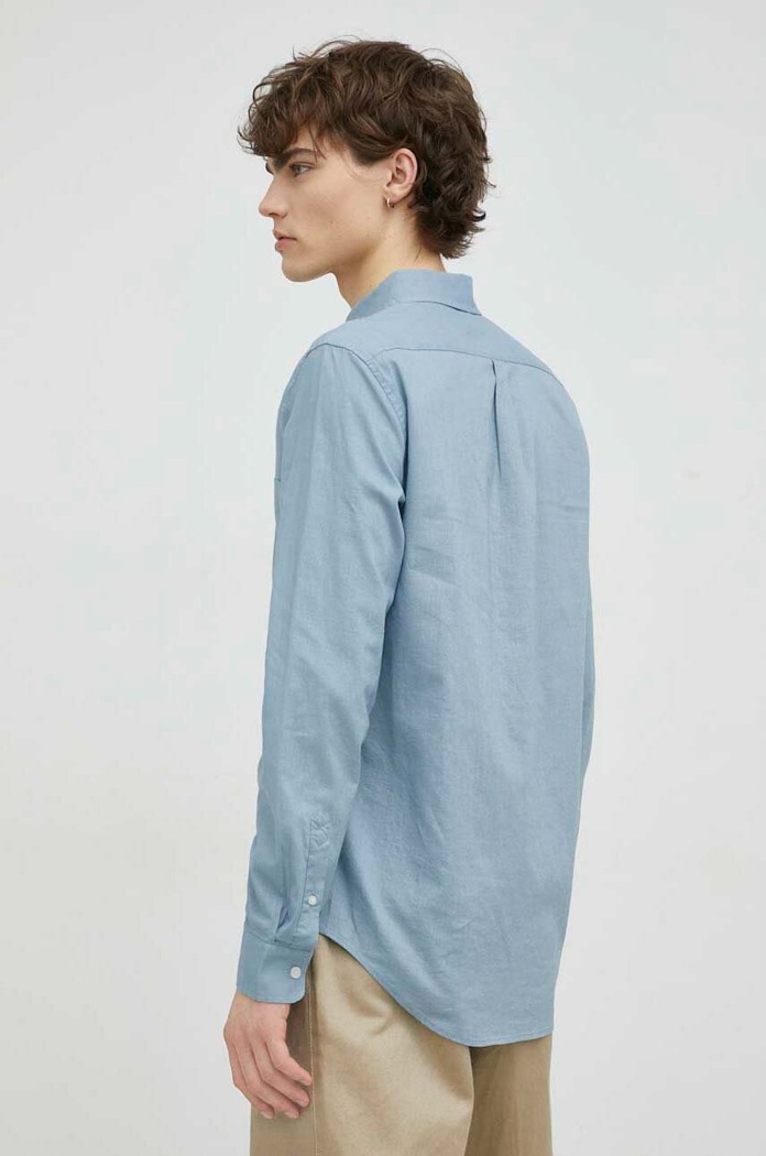 Samsoe Samsoe linen shirt blue M20200043