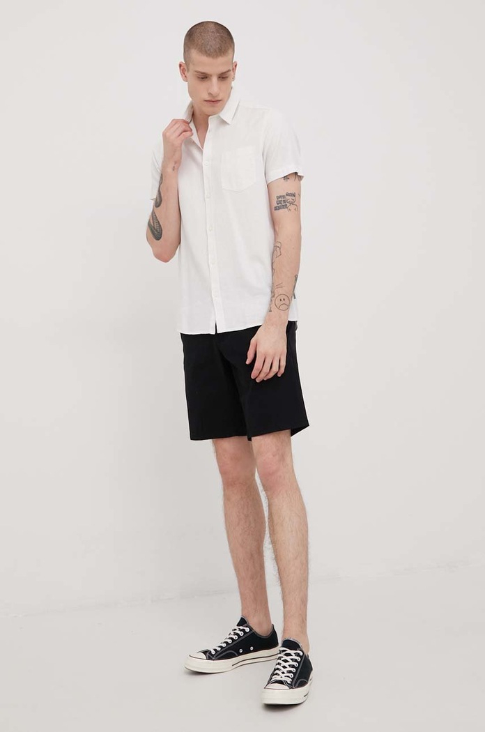 Plátěná košile Solid 21106381.114201 bílá SS22