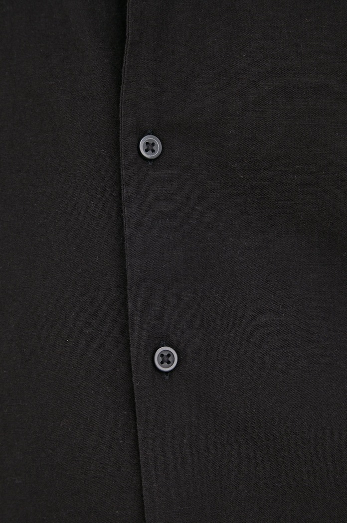 Selected Homme camasa din amestec de in 16079055.Black negru