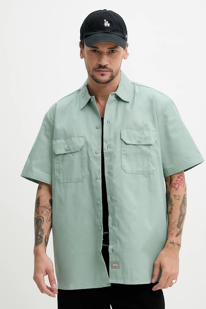 Dickies camicia verde DK0A4XK7
